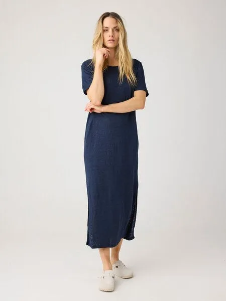 KnowledgeCotton Apparel KnowledgeCotton Apparel Bio-Leinen T-Shirt Kleid GOTS/Vegan, Grün (twill), – Produktbild 2 von 2
