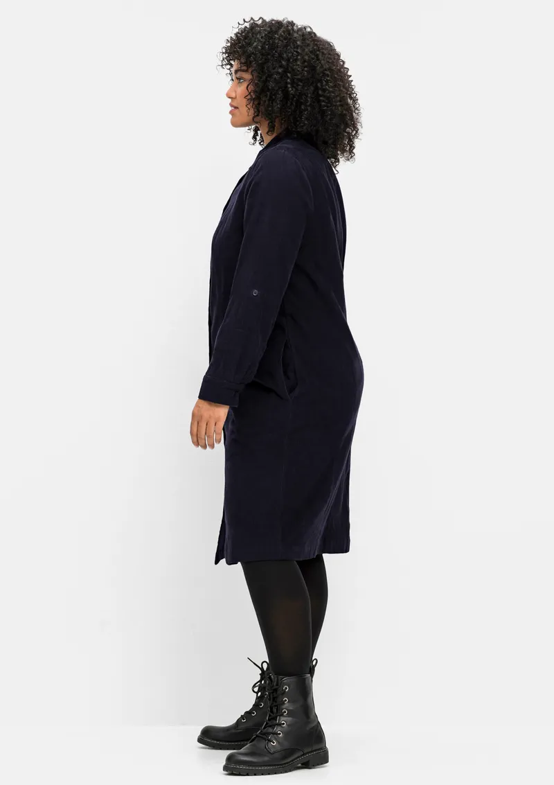 sheego Hemdblusenkleid, Tiefblau, – Produktbild 1 von 2