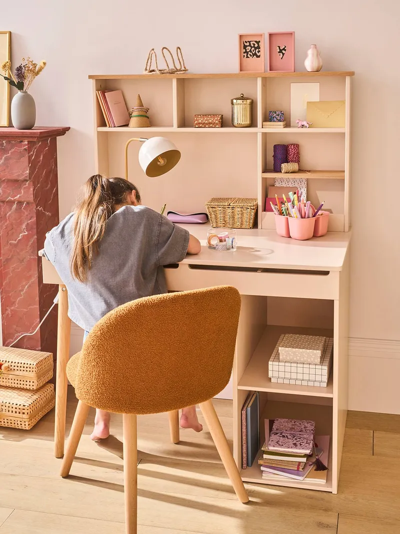 Vertbaudet 2-in-1 Kinderschreibtisch-Frisiertisch BLUSH hell, Hellrosa, – Produktbild 2 von 4