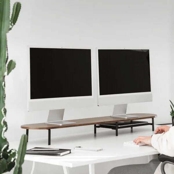 Woodcessories Woodcessories Monitorständer aus nachhaltigem Holz, Walnuss/schwarz, – Produktbild 3 von 8