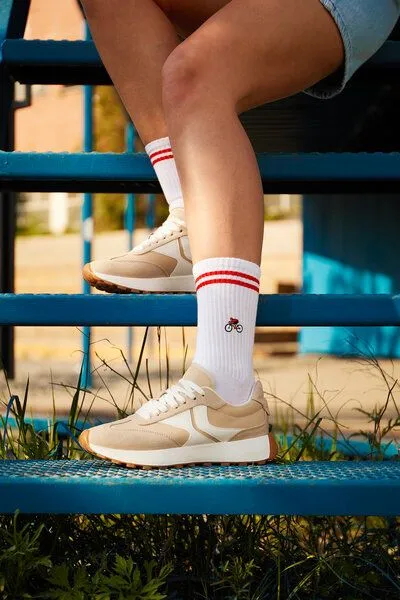 Natural Vibes Natural Vibes Fahrrad Socken Bio GOTS | Tennissocken | Crew Socken| Herren Damen Socken – Produktbild 3 von 4