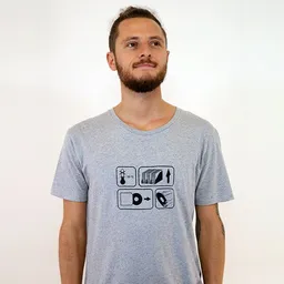 Spangeltangel Spangeltangel T-Shirt "35°C", nachhaltig, bedruckt, Herren, Vinyl, Plattenspieler, Platten – Produktbild 1 von 1