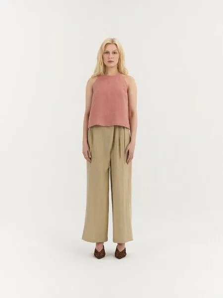 AmourLinen AmourLinen Neckholder-Top aus Leinen CAMILA, Blush pink (rosa), – Produktbild 1 von 1