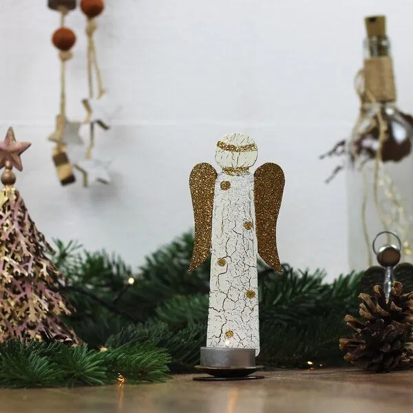 Mitienda Shop Mitienda Shop Teelichthalter Engel, Weihnachtsdeko, Weiss, – Produktbild 1 von 2