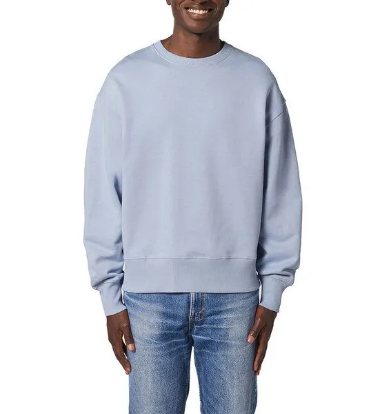 YTWOO YTWOO Lässiges Sweatshirt in Bio-Qualität, Pullover, Sweater, Unisex, Hellblau, – Produktbild 3 von 4