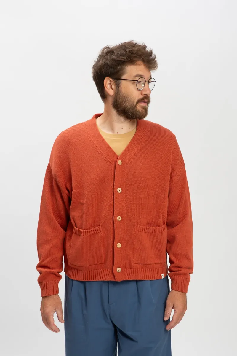 MATONA MATONA Herren vegan Strickjacke Relaxed Magma Rot, Hellrot, – Produktbild 2 von 2