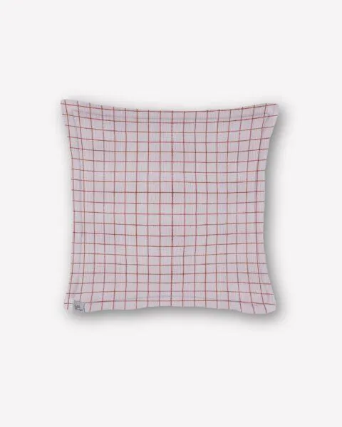 Hutch&Putch Hutch&Putch Musselin Kopfkissenbezug - Kissenhülle - 100% Bio-Baumwolle - Handmade in Germany, Rosa karo, – Produktbild 1 von 1