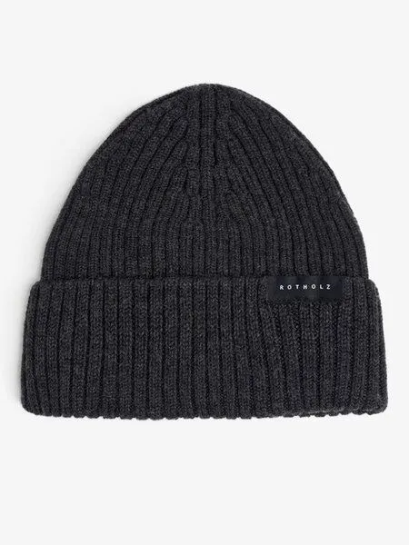 Rotholz Rotholz Mütze - Classic Ribbed Beanie - aus Wolle, Warm anthracite (grau), – Produktbild 4 von 4