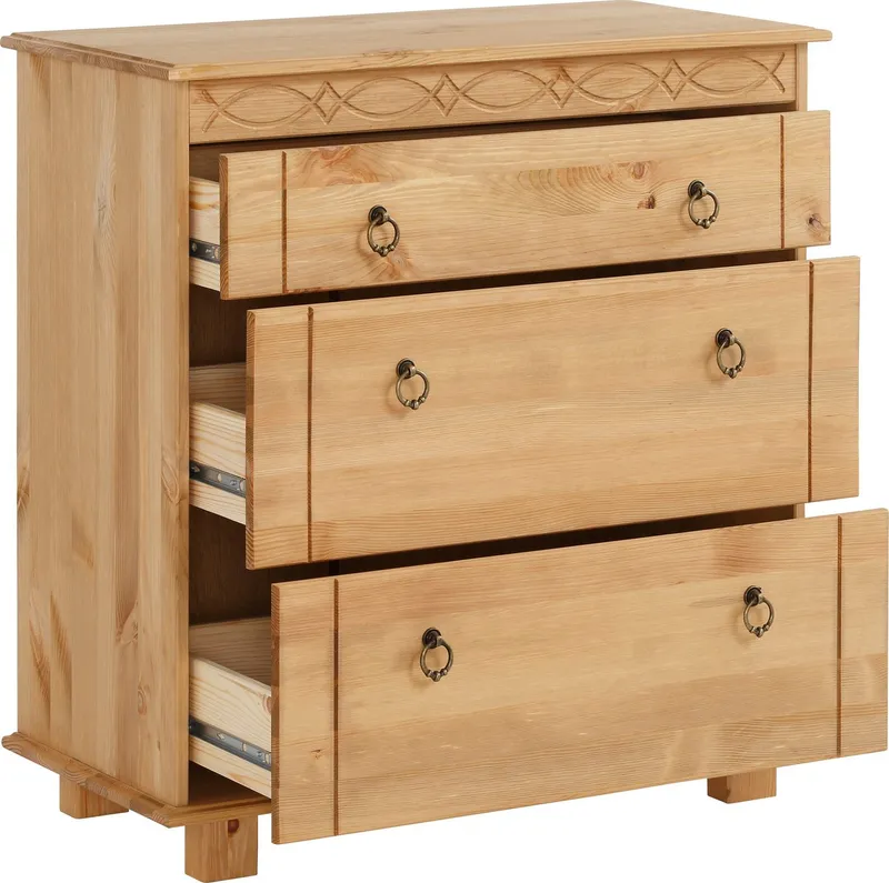 OTTO home Kommode Indra Sideboard (B/T/H: 74/35/75 cm), 75 cm breit, aus massiver Kiefer, FSC®-zertifiziert, Beige, – Produktbild 1 von 5