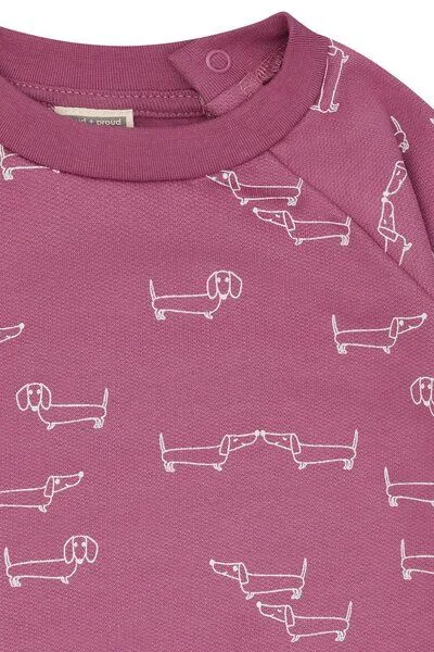 loud + proud loud + proud Babys & Kinder Sweatshirt mit Alloverdruck, GOTS-zertifiziert, Grape(rosa), – Produktbild 2 von 2