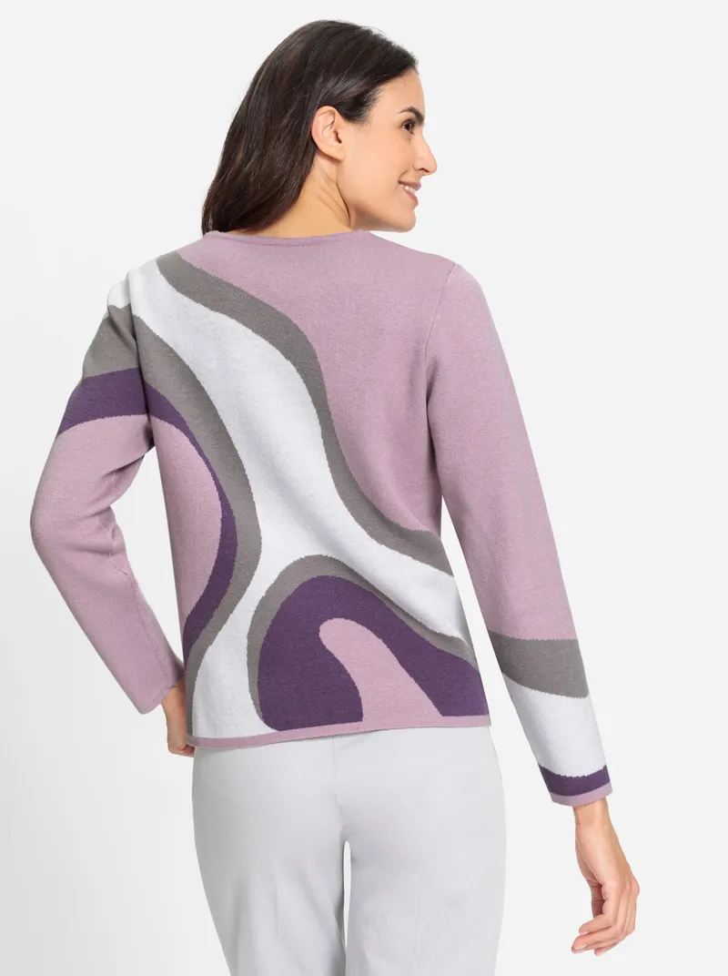 Witt Strickpullover, Feige-mauve-gemustert, – Produktbild 1 von 2