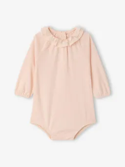 Vertbaudet Langarm-Body mit Volantkragen Mädchen Baby hell – Produktbild 1 von 1