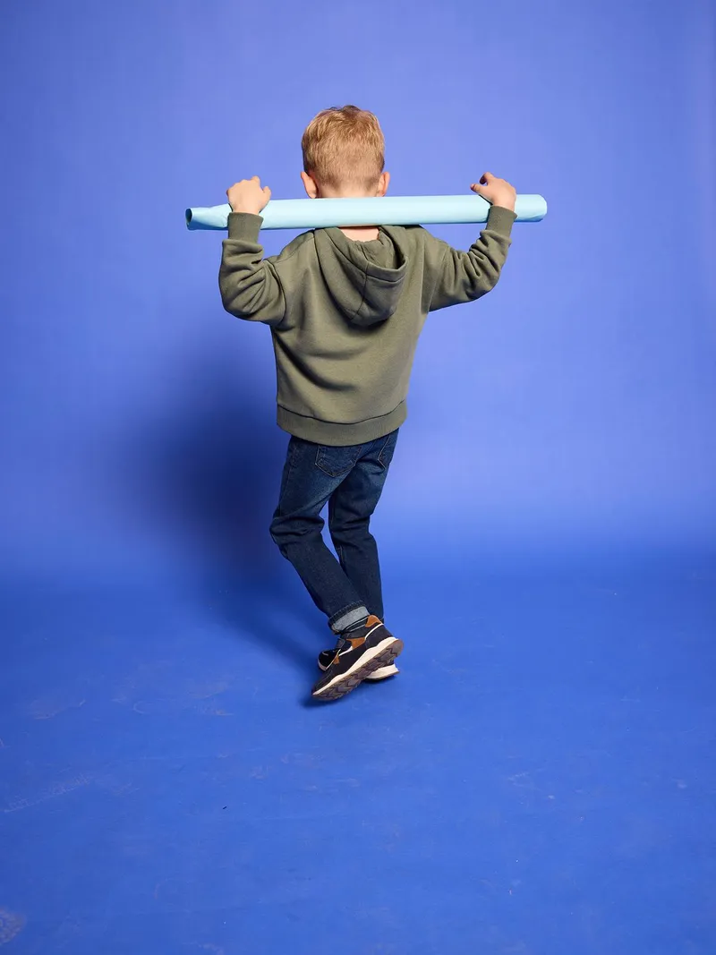 Vertbaudet Jungen Kapuzensweatshirt mit Print BASIC salbei, Salbeigrün, – Produktbild 4 von 4