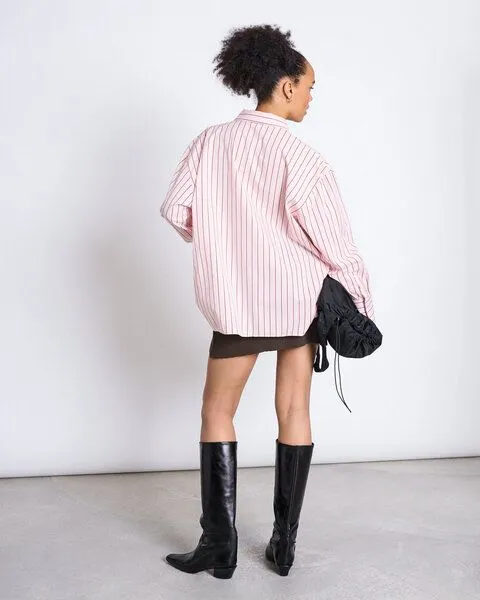 JAN N JUNE JAN 'N JUNE Oversized Hemdbluse ZIBA GOTS, Pale pink striped, – Produktbild 4 von 4