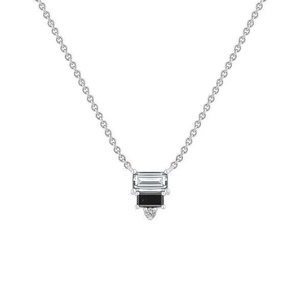 Eppi Eppi Kette mit Anhänger mit einem Moissanit und Salt and Pepper Diamanten Ivano, Weiss, – Produktbild 3 von 3