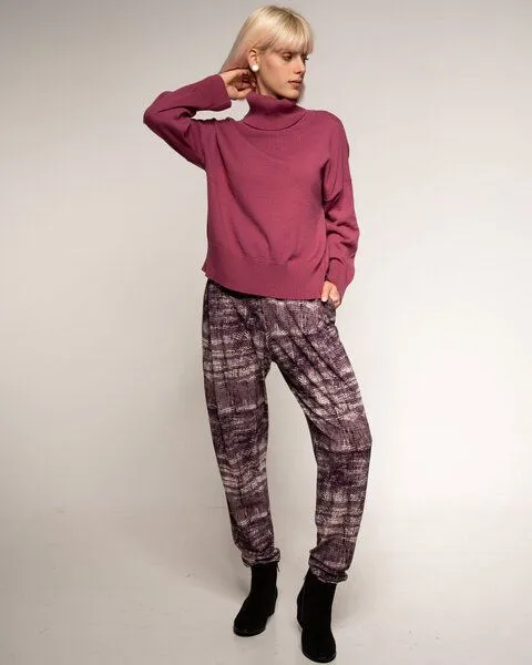Alma & Lovis Alma & Lovis Feiner Rollkragen-Strickpullover aus Cotton-Wool-Mix | Cot-Wool Rollneck, Hortensie (rose), – Produktbild 2 von 4