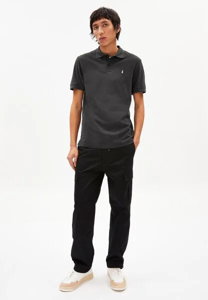 ARMEDANGELS ARMEDANGELS FAABAO - Herren Polo T-Shirt aus Bio-Baumwolle, Graphite, – Produktbild 4 von 4