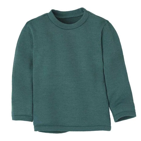 Disana disana Kinder Strick-Pullover Uni kbT-Merinowolle, Eukalyptus, – Produktbild 1 von 3