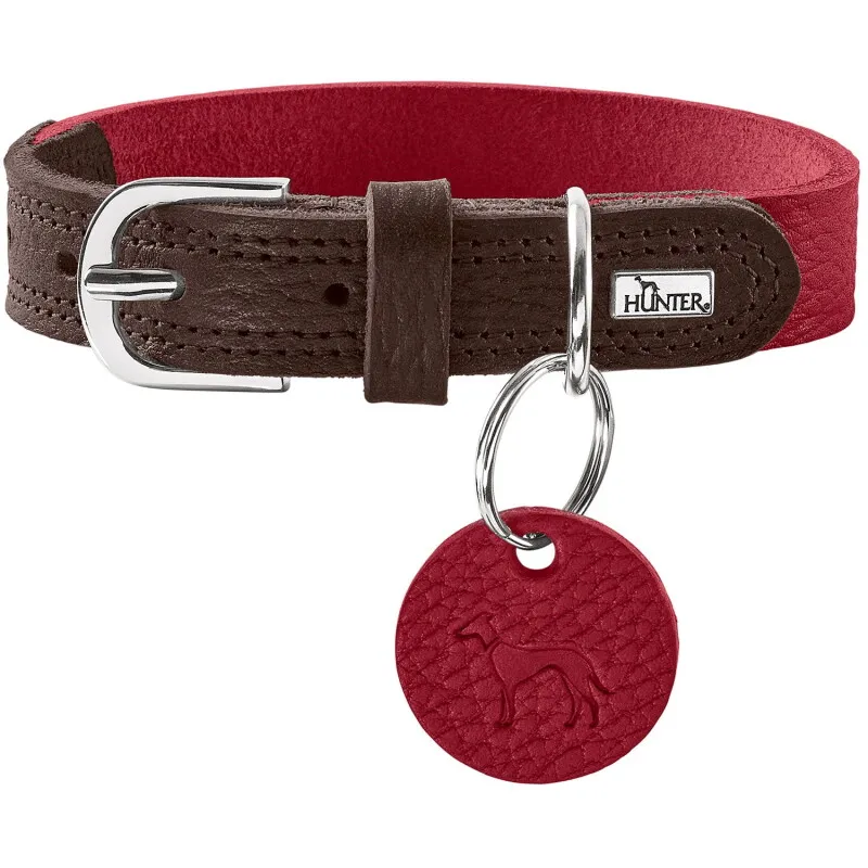 Hunter Hunter Halsband Karlby braun/ rot 40 cm, Braun/ rot, – Produktbild 1 von 2