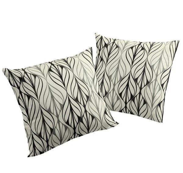 Nature by Adam Nature by Adam Kissenhülle aus Leinen und Bio-Baumwolle - Made in Germany - Wave, Natur-schwarz, – Produktbild 2 von 4