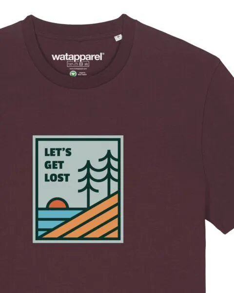 watapparel watapparel T-Shirt Unisex Let's Get Lost, Red brown, – Produktbild 3 von 4
