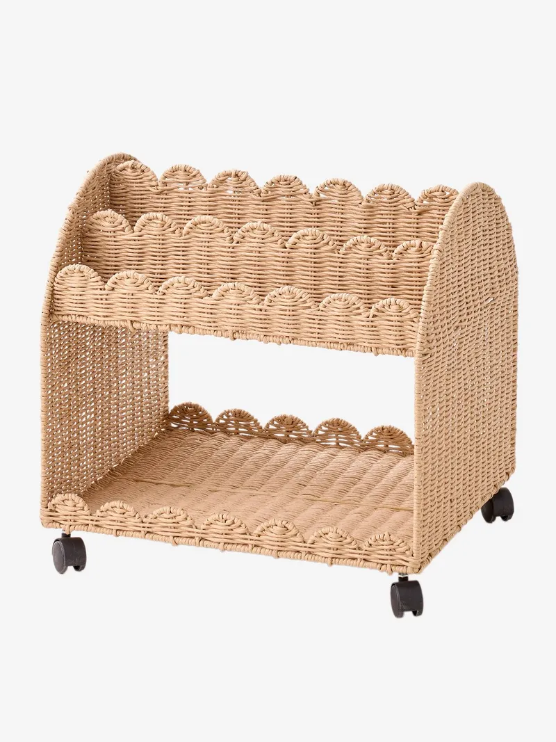 Vertbaudet Bücherregal auf Rollen FESTON klein Kinderzimmer Papierkordel, Beige, – Produktbild 4 von 4