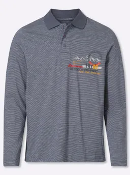 Catamaran Langarm-Poloshirt rauchblau-meliert – Produktbild 1 von 1