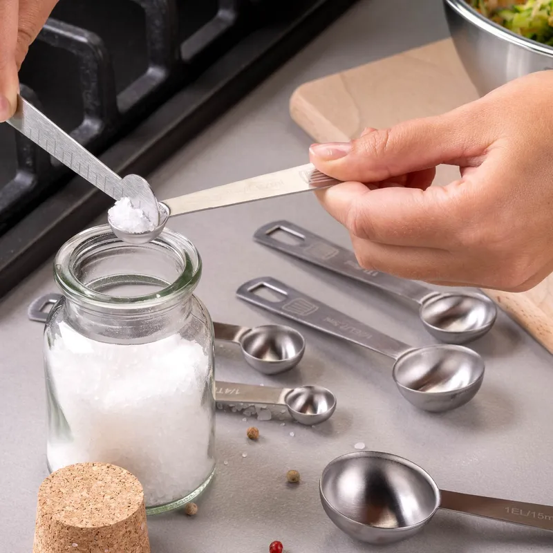 Chefkoch trifft Fackelmann Chefkoch trifft Fackelmann Messlöffelset, Edelstahl, 7-teilig – Produktbild 2 von 3