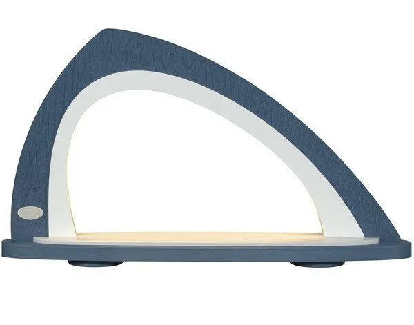 Weigla® Holzkunst Weigla® Holzkunst Moderner asymmetrischer Schwibbogen zum Selberbestücken NEU mit LED, Blau-weiss, – Produktbild 1 von 1
