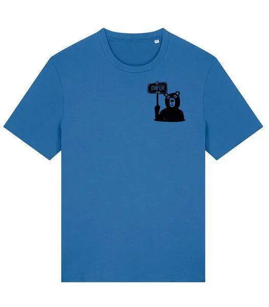 päfjes päfjes Der Bär ist DAFÜR! Du auch? - Fair Wear Männer Unisex Bio T-Shirt Siebdruck, Blau (mindful blue), – Produktbild 2 von 3