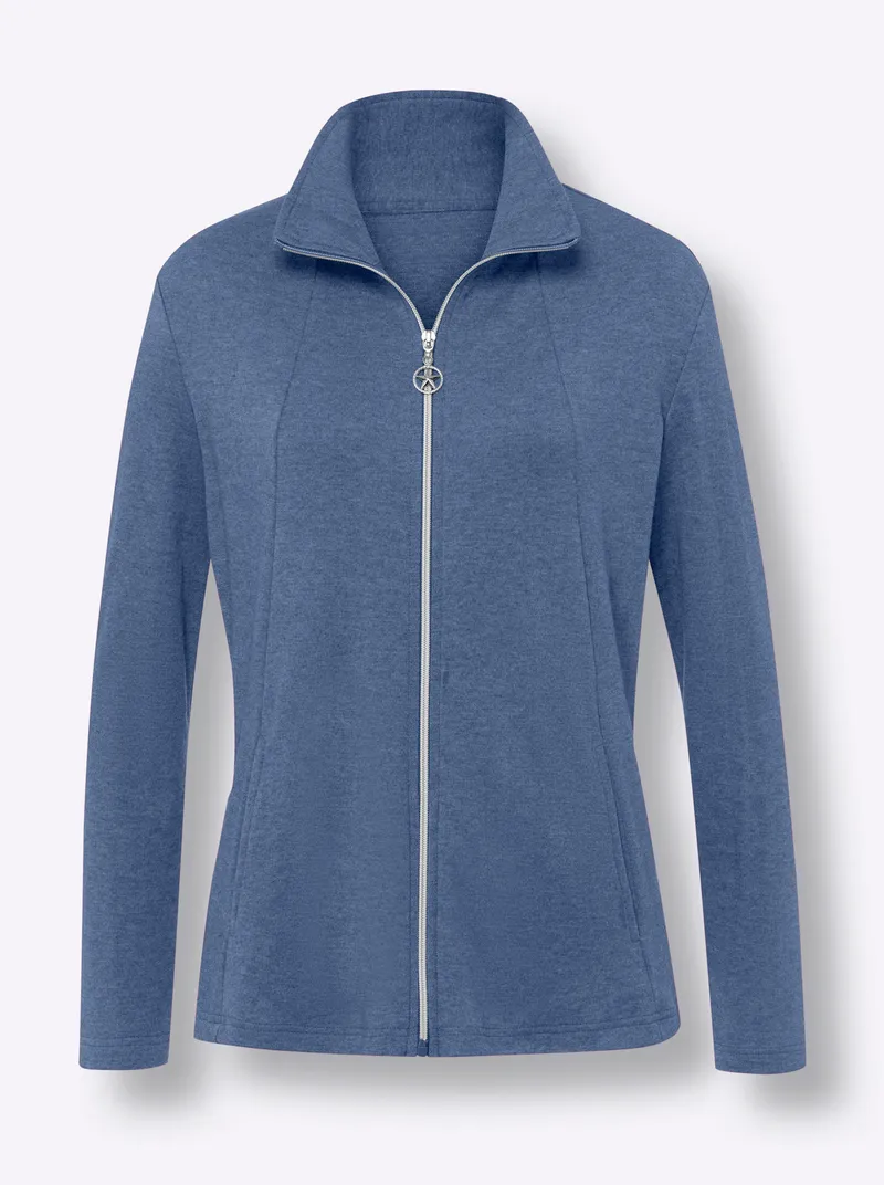 Witt Sweatjacke, Jeansblau-meliert, – Produktbild 1 von 2