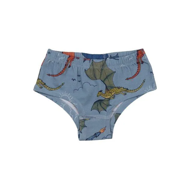 Walkiddy Walkiddy Slip Hellblau Bunter Drache-Allover Bio-Baumwolle GOTS – Produktbild 2 von 3