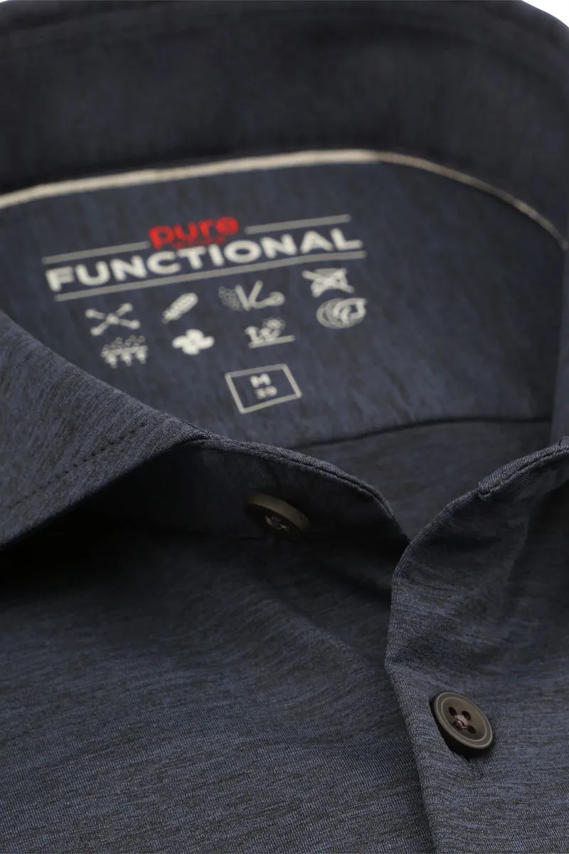 Pure Pure Kurzarmhemd The Functional Shirt Navy - Größe 42 (L), Dunkelblau, – Produktbild 3 von 5