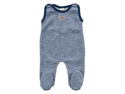 Lilano Lilano Baby Strampler mit Fuß Bio-Merinowolle Wollplüsch marine-geringelt Gr.62 – Produktbild 1 von 1