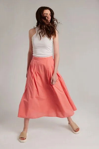Addition Sustainable Apparel Addition Sustainable Apparel Powerful Skirt, Midi-Rock aus Bio-Baumwolle, Pfirsich, – Produktbild 2 von 3