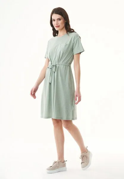 ORGANICATION ORGANICATION Slub-Jersey-Kleid aus Bio-Baumwolle, Grün(water green), – Produktbild 3 von 4