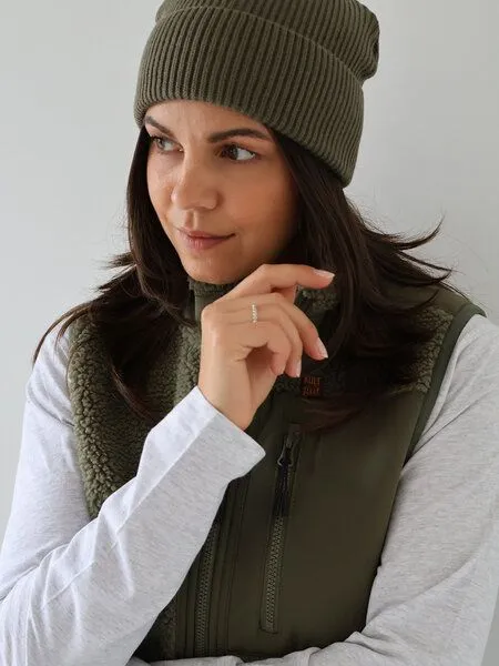 Kultgut Kultgut New Recycling Generation - Kuschelige Sherpa Fleeceweste / With Love, Naturgrün, – Produktbild 7 von 7