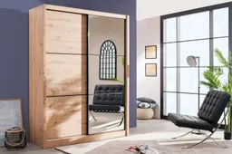 Home affaire Schwebetürenschrank Navara Kleiderschrank mit Spiegel Wäscheschrank Garderobe mit großzügiger Innenausstattung, FSC®-zertifiziert, in 3 Breiten – Produktbild 1 von 1