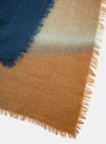 Djian Djian LIGHTS –Schal aus Merino-Wolle, mulesing-frei, Blau / braun, – Produktbild 2 von 2