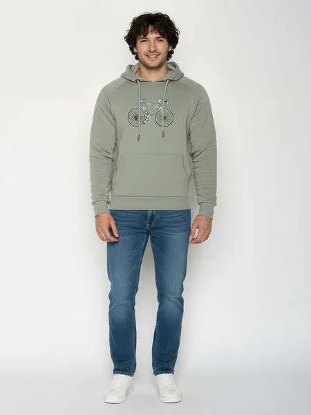 GreenBomb GREENBOMB Knut Simple Trek - Hoodie aus Bio-Baumwolle mit Raglan-Arm / hochwertiger Print / GOTS / Fair & Vegan, Grau (moos mint), – Produktbild 3 von 4