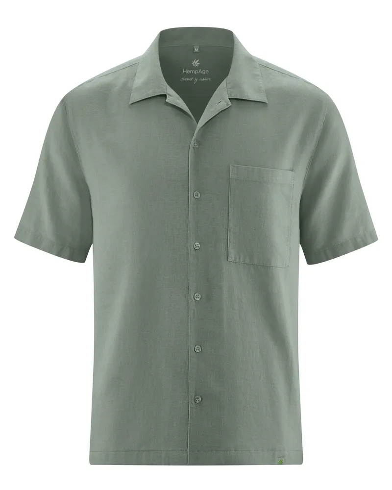 HempAge Hempage Herren vegan Kurzarm Shirt Thymiangrün, Grün, – Produktbild 1 von 2