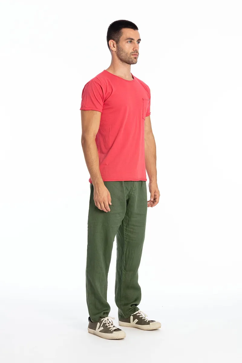 RAVENS VIEW IBIZA RAVENS VIEW IBIZA Herren vegan T-Shirt Rundhalsausschnitt Wild Pocket Electric Red, Rot, – Produktbild 1 von 2