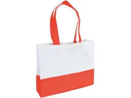 PP-Shopping-Taschen, weiß/rot 38x29x10 mit zwei Henkeln – Produktbild 1 von 1