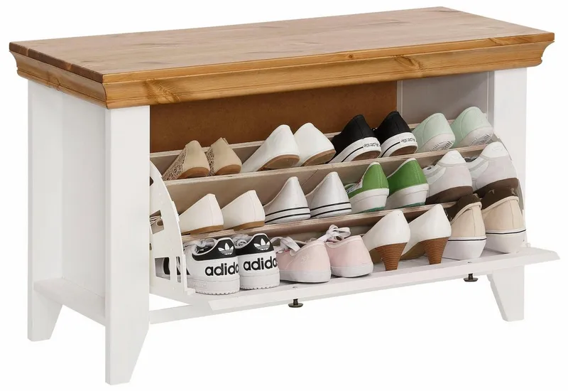 OTTO home Schuhbank Skandinavia, aus massiver Kiefer, Weiß, – Produktbild 5 von 5