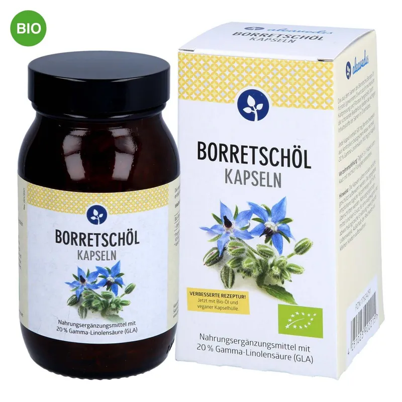Aleavedis Naturprodukte Aleavedis Naturprodukte Borretschöl 500 Mg Kapseln Bio Vegan – Produktbild 1 von 2