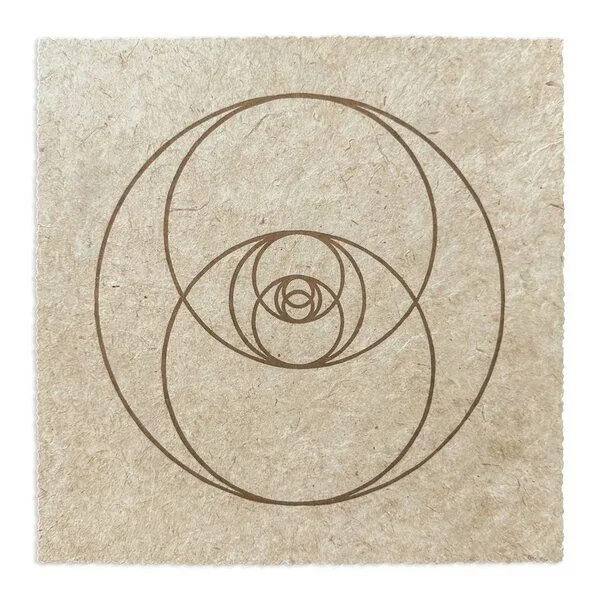Veskor Cassiopeia Veskor Cassiopeia VESICA PISCIS Heilige Geometrie Linoldruck | 22 × 22 cm | Kupfer auf Rosenholz – Produktbild 1 von 4