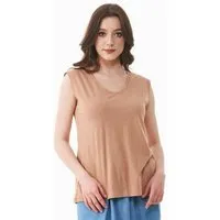 ORGANICATION ORGANICATION Top aus Bio-Baumwolle und Leinen, Braun(tan), – Produktbild 1 von 1