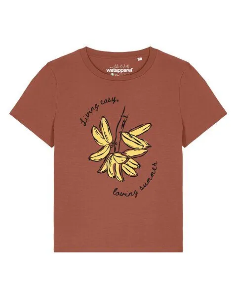 watapparel watapparel T-Shirt Frauen Living easy loving summer, Heritage brown, – Produktbild 1 von 2