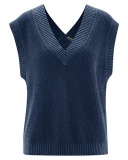 HempAge Hempage Damen vegan Strickweste Marineblau – Produktbild 1 von 1