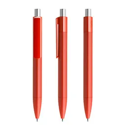 prodir prodir® Druckkugelschreiber DS4 PMM Push, blaue Mine, rot/silber satiniert – Produktbild 1 von 1